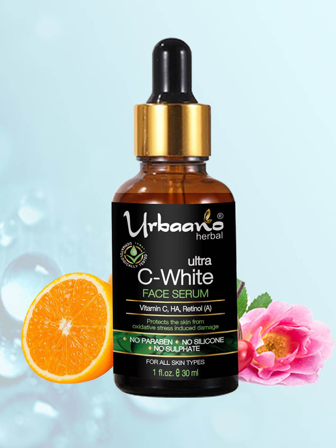 Urbaano Herbal Ultra White Vitamin C Face Serum with Hyaluronic Acid - 30ml