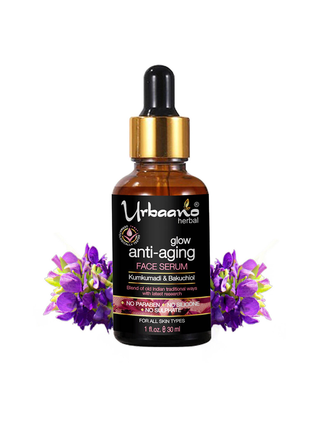 Urbaano Herbal Glow Anti-Aging Kumkumadi Tailam Face Serum with Bakuchiol - 30ml