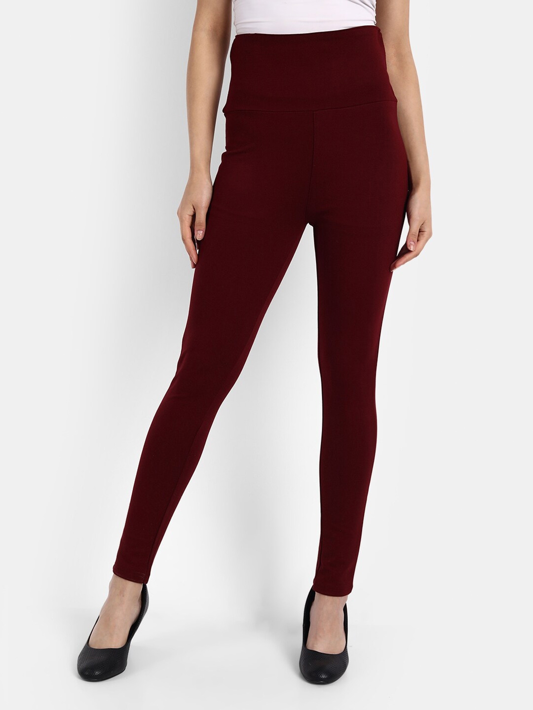 Buy Next One Women Maroon Solid Skinny Fit Jeggings - Jeggings for Women  18135708