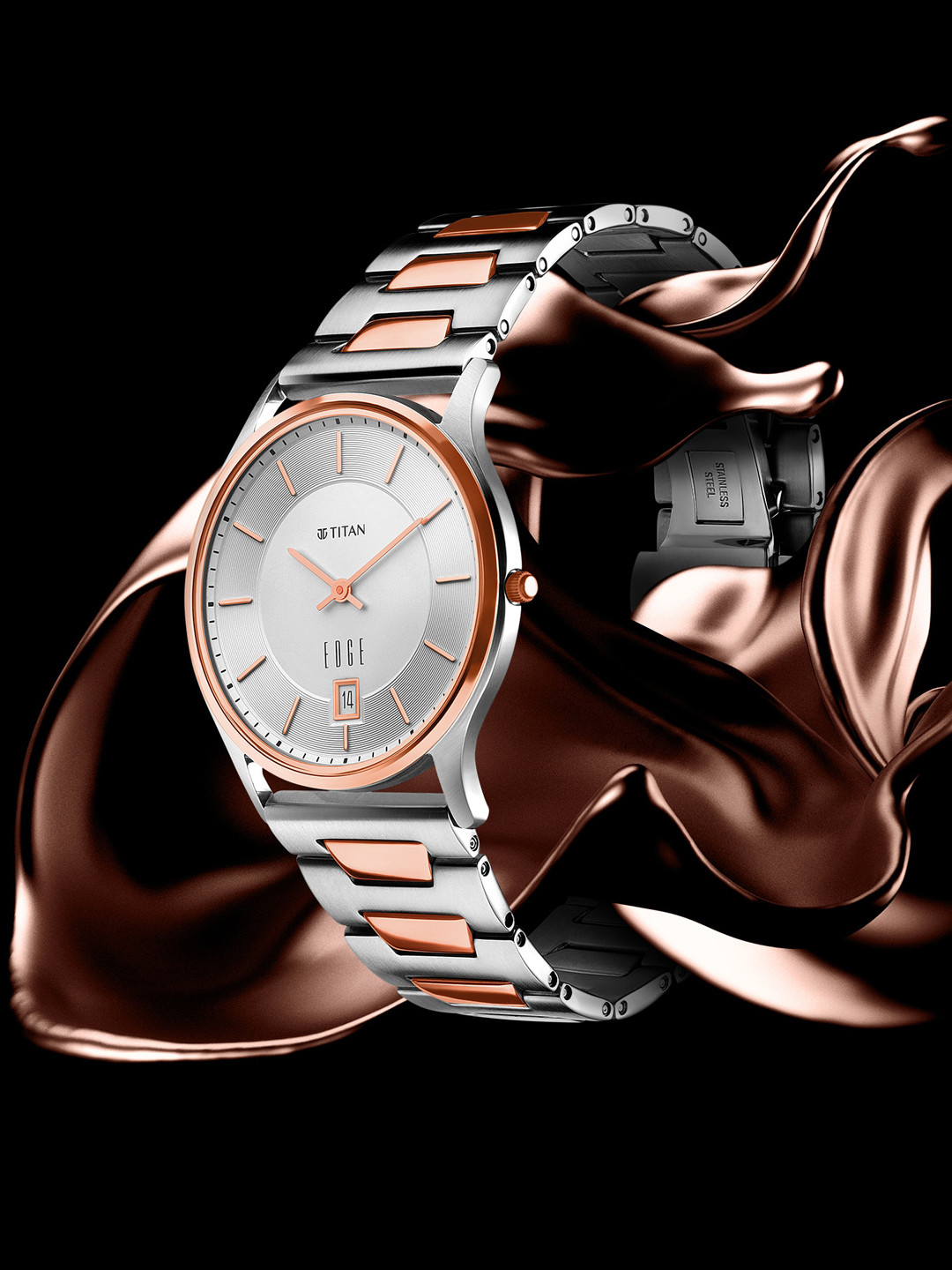 Titan Men White Dial & Silver Toned Stainless Steel Bracelet Style Straps Analogue Watch