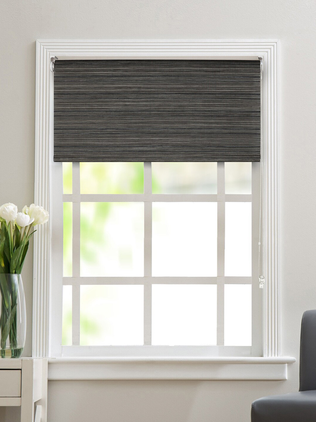 Deco Window Grey Room Darkening Window Roller Blinds