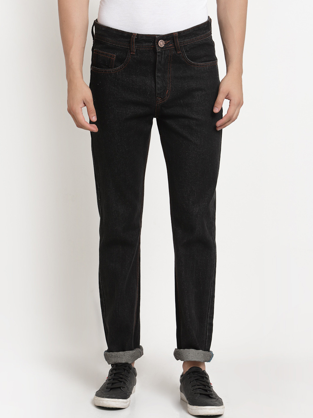 FEVER Men Charcoal Straight Fit Jeans