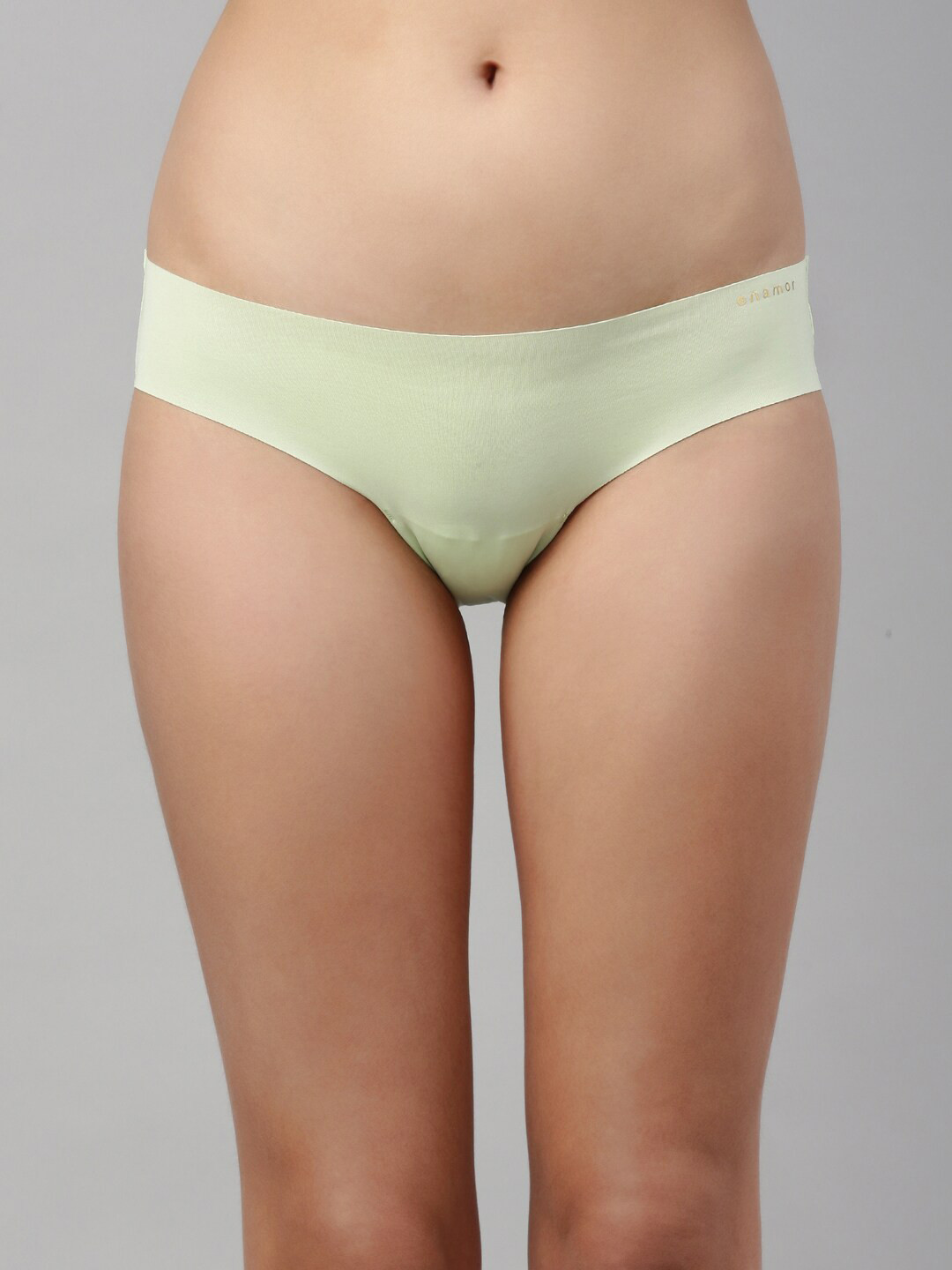 Enamor Women Green Solid Bikini Briefs PB40