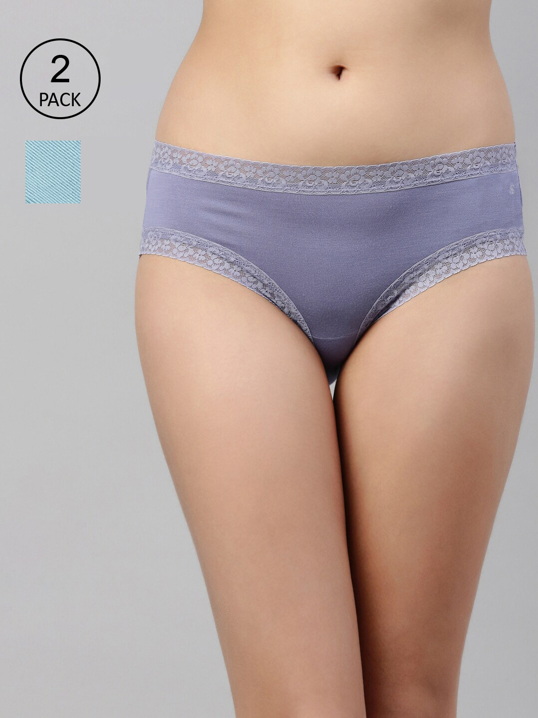 Enamor Women Pack Of 2 Assorted Antimicrobial Bikini Briefs