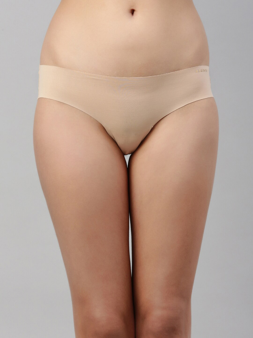 Enamor Women Nude-Coloured Solid Bikini Briefs PB40