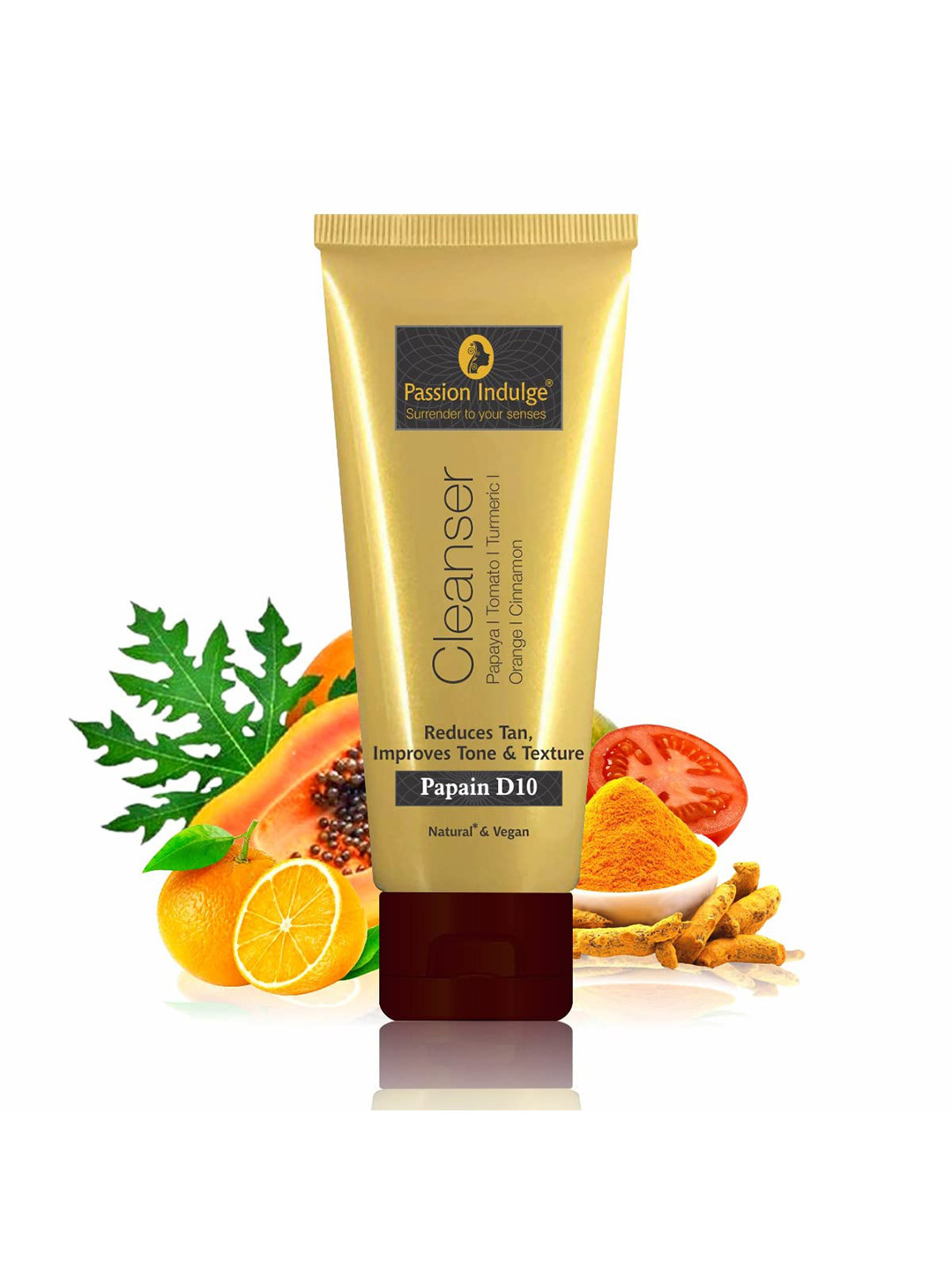 Passion Indulge Natural Papain D10 Cleanser for Tan Removal & Uneven Skin Tone - 100g
