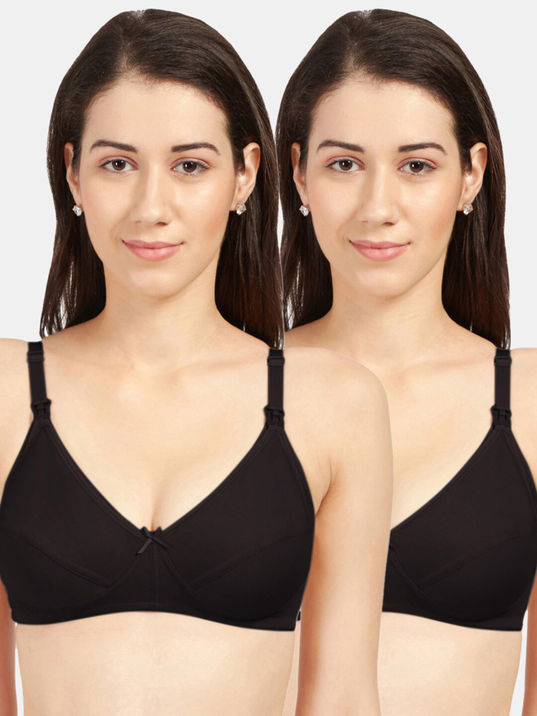 Sonari Black Solid Pack of 2 Bra with All Day Comfort Features