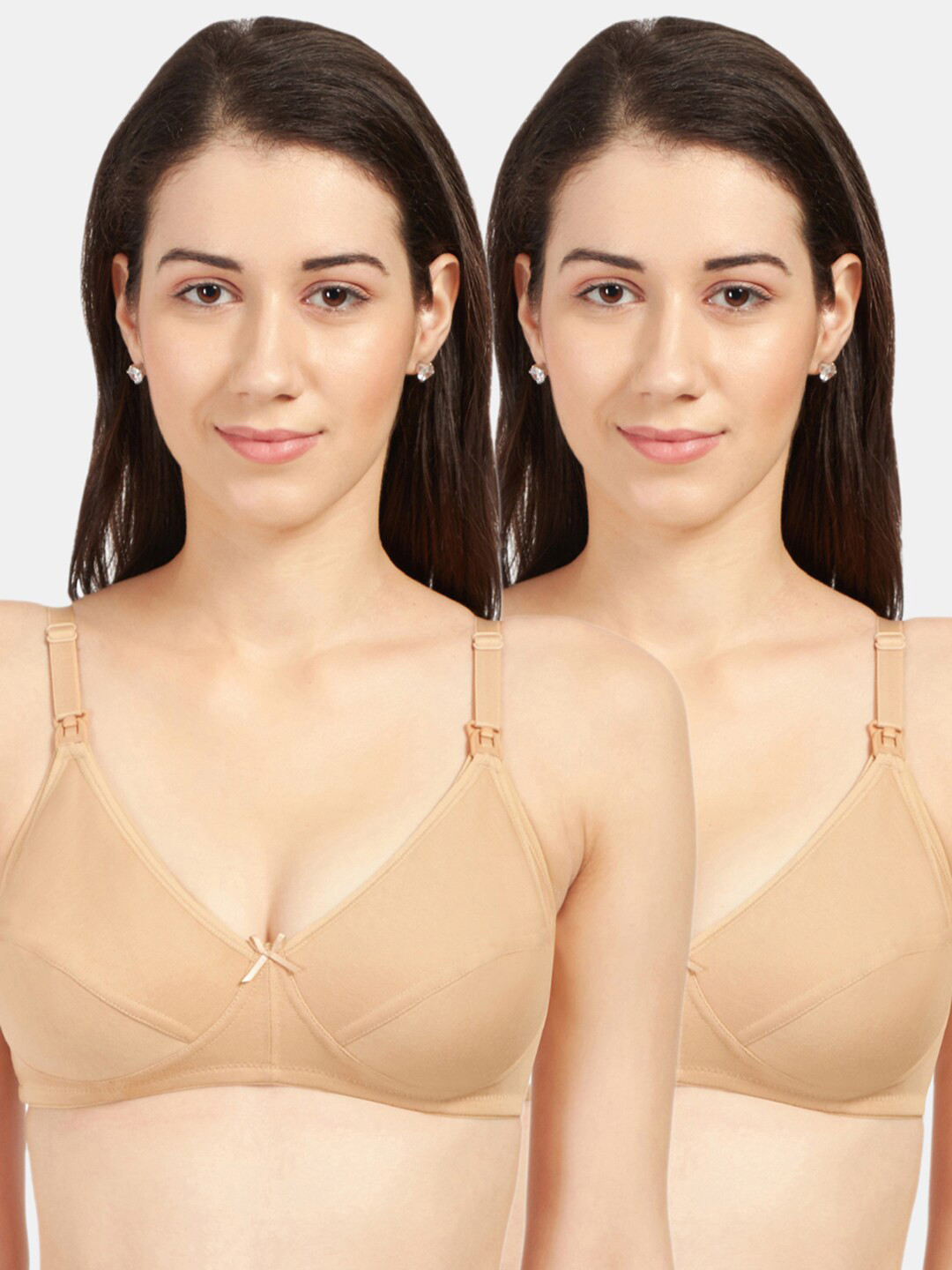 Sonari Nude-Coloured Solid Pack of 2 Bra with All Day Comfort Features