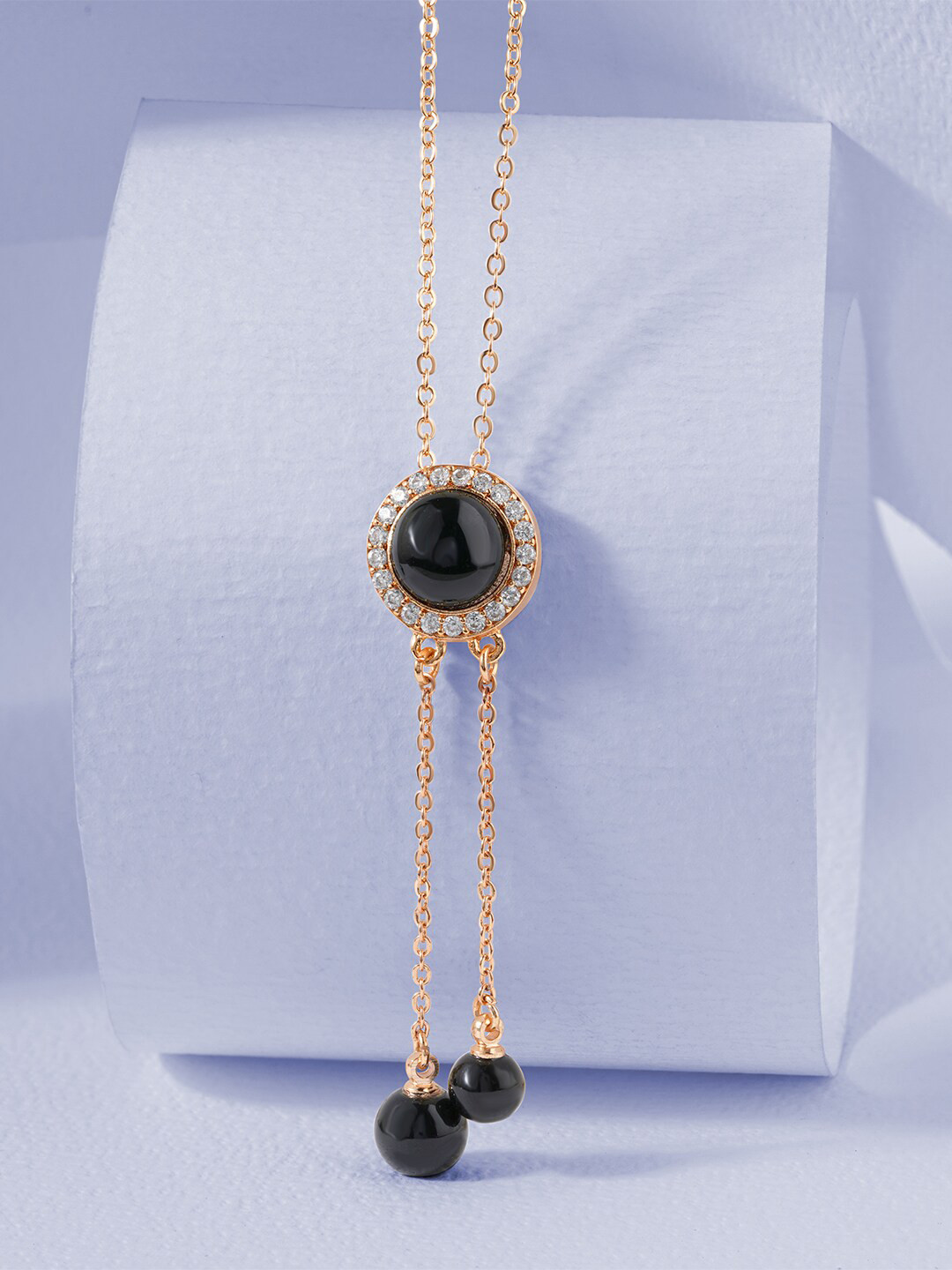 MINUTIAE Black Brass Rose Gold-Plated Chain