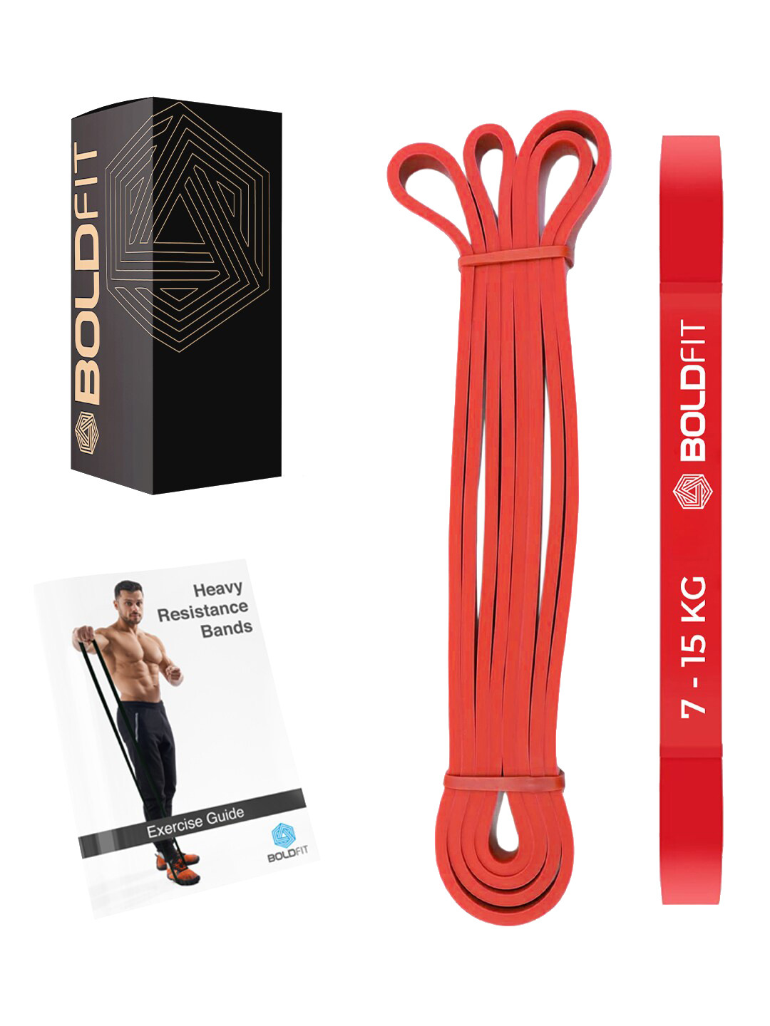 BOLDFIT Unisex Red Heavy Resistance Band Sports Accessories