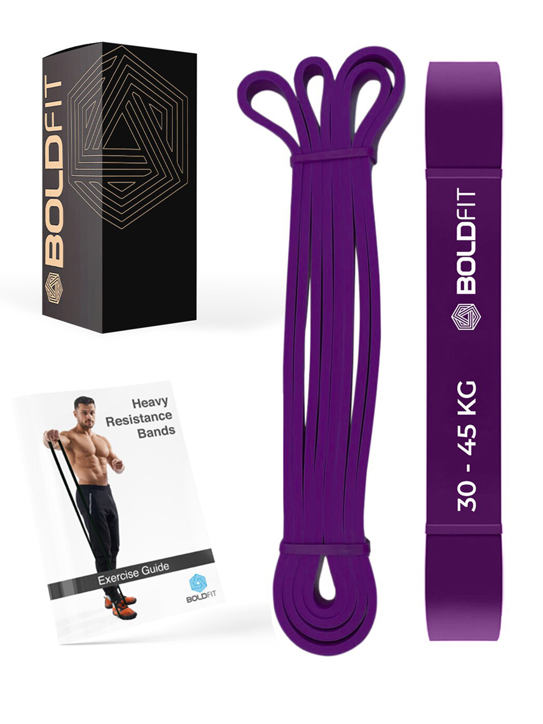 BOLDFIT Purple Solid Loop Resistance Bands