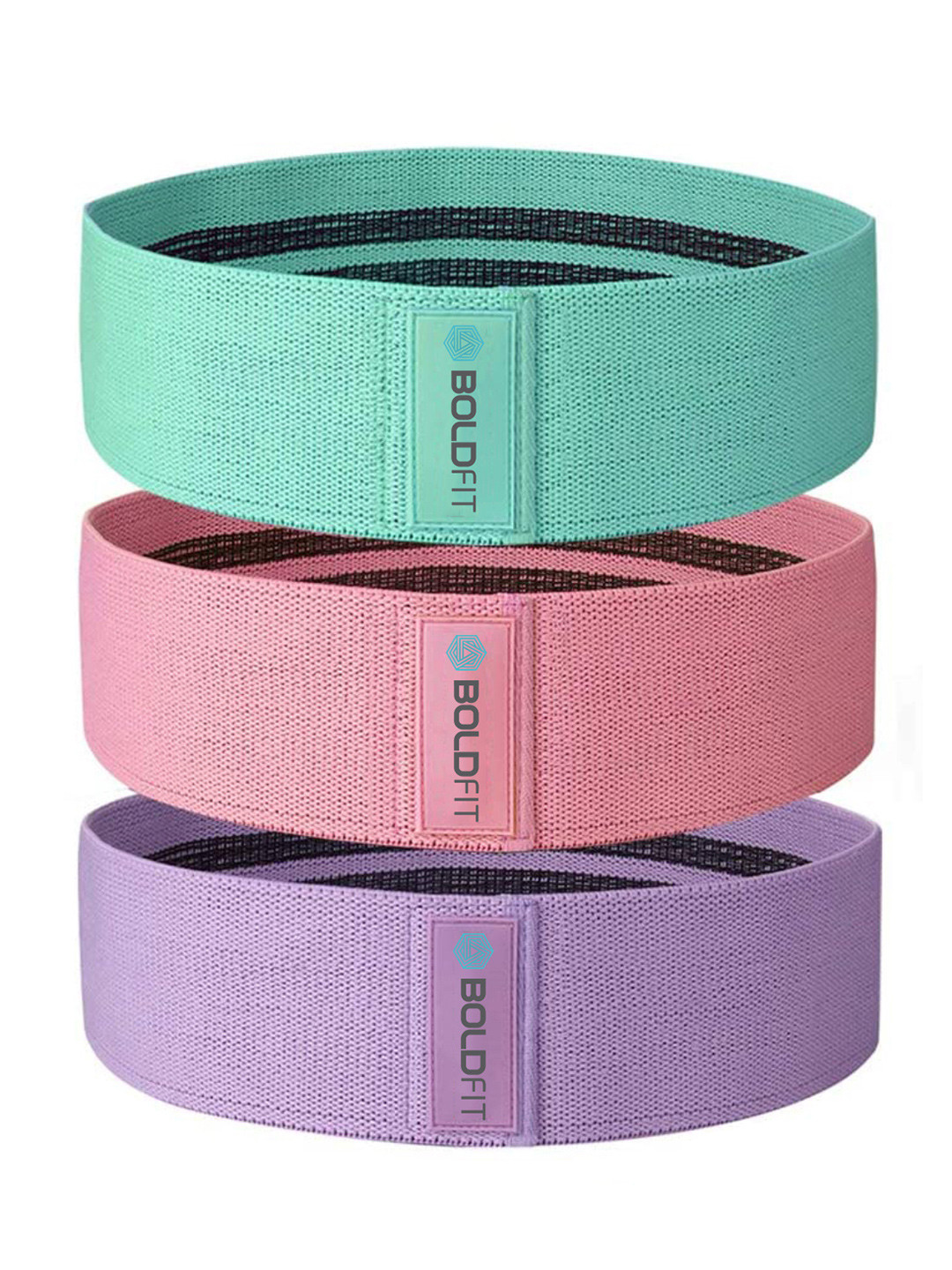 BOLDFIT Unisex Set of 3 Textured Hip Resistance Bands