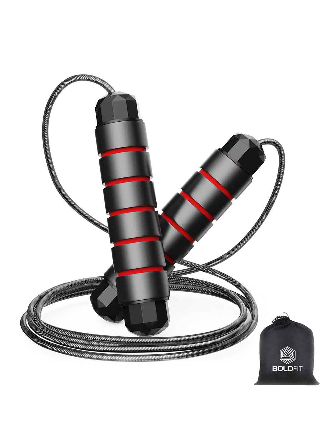 BOLDFIT Red & Black Skipping Rope