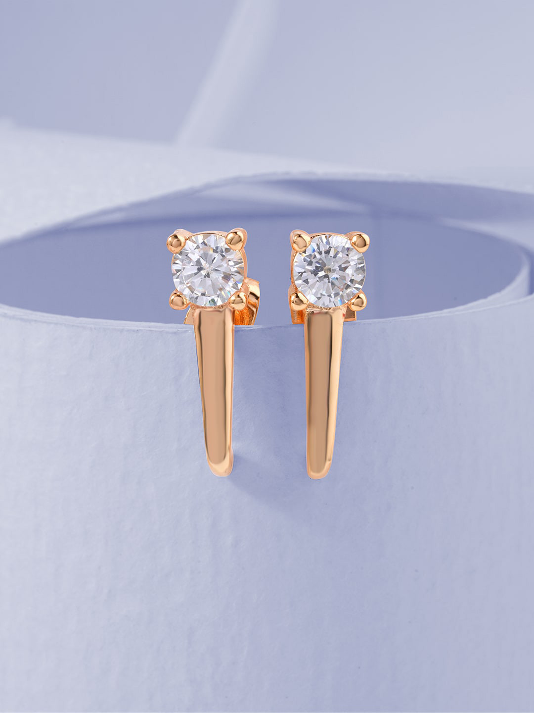 MINUTIAE Rose Gold Geometric Studs Earrings