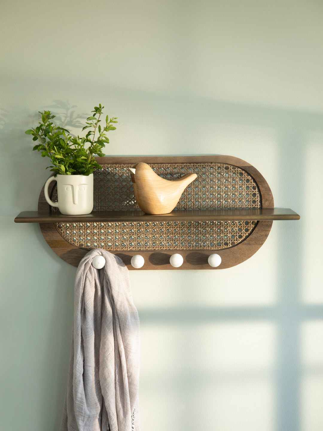 ellementry Brown Wood Wall Shelf