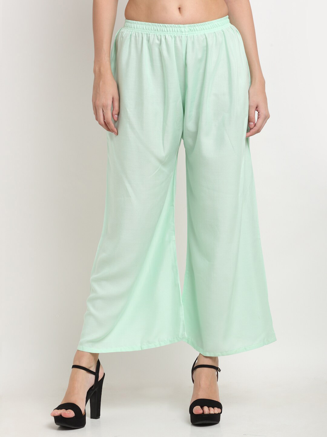 Miaz Lifestyle Women Sea Green Wide Leg Palazzos