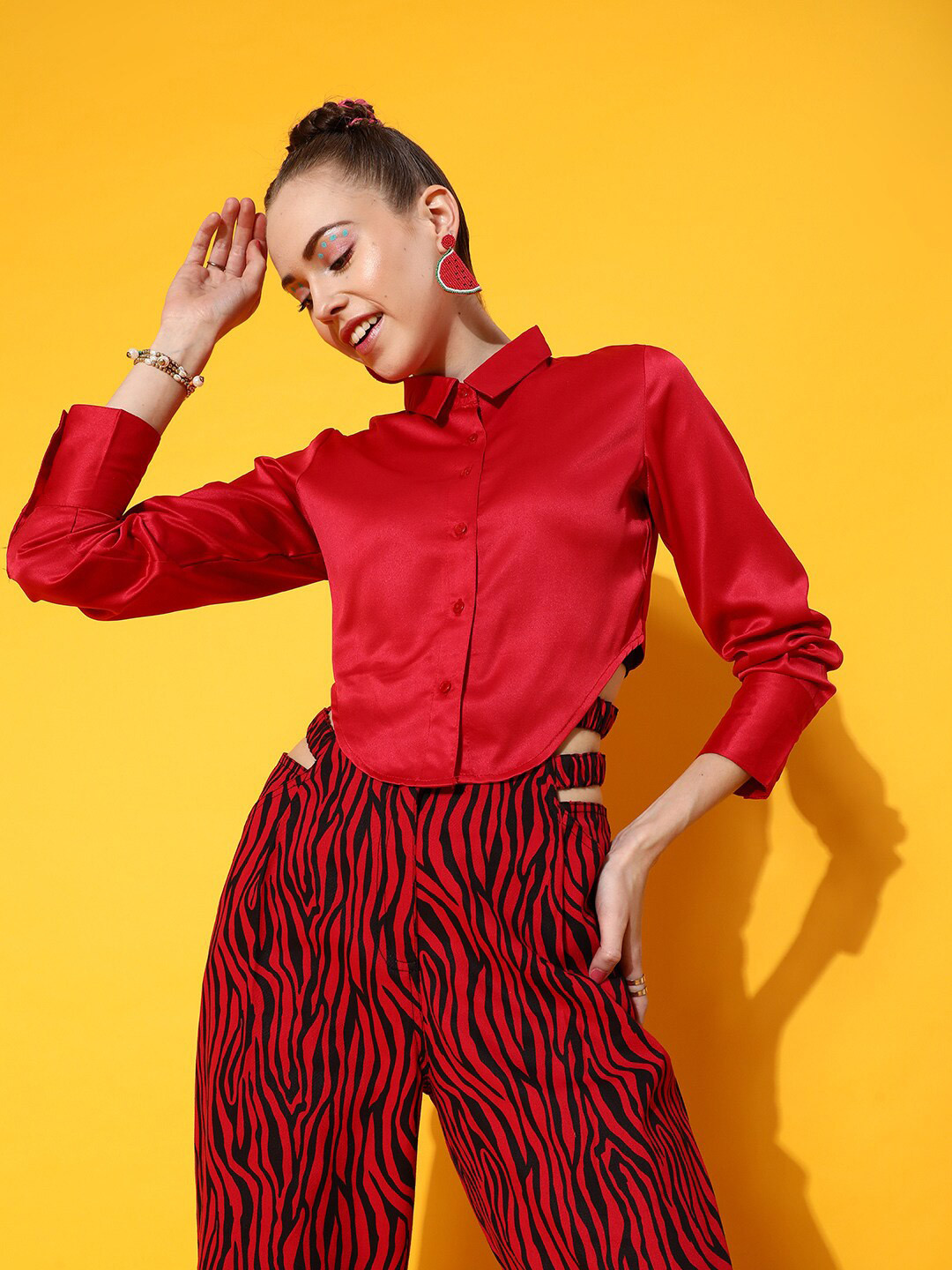 STREET 9 Attractive Red Solid Top