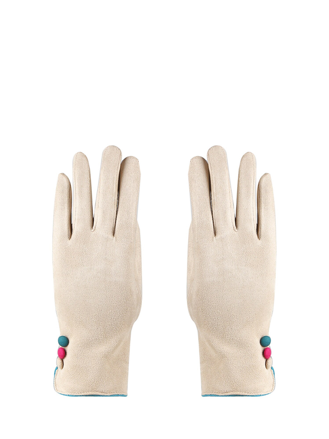 Bonjour Women Beige Solid Winter Hand Gloves