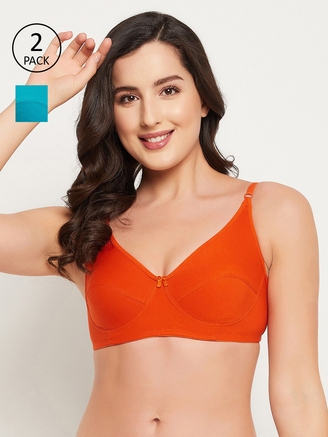 Clovia Burgundy & Orange Bra