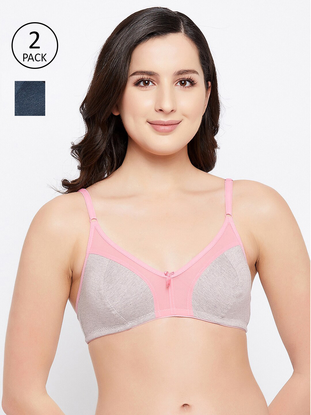 Clovia Blue & Grey Bra