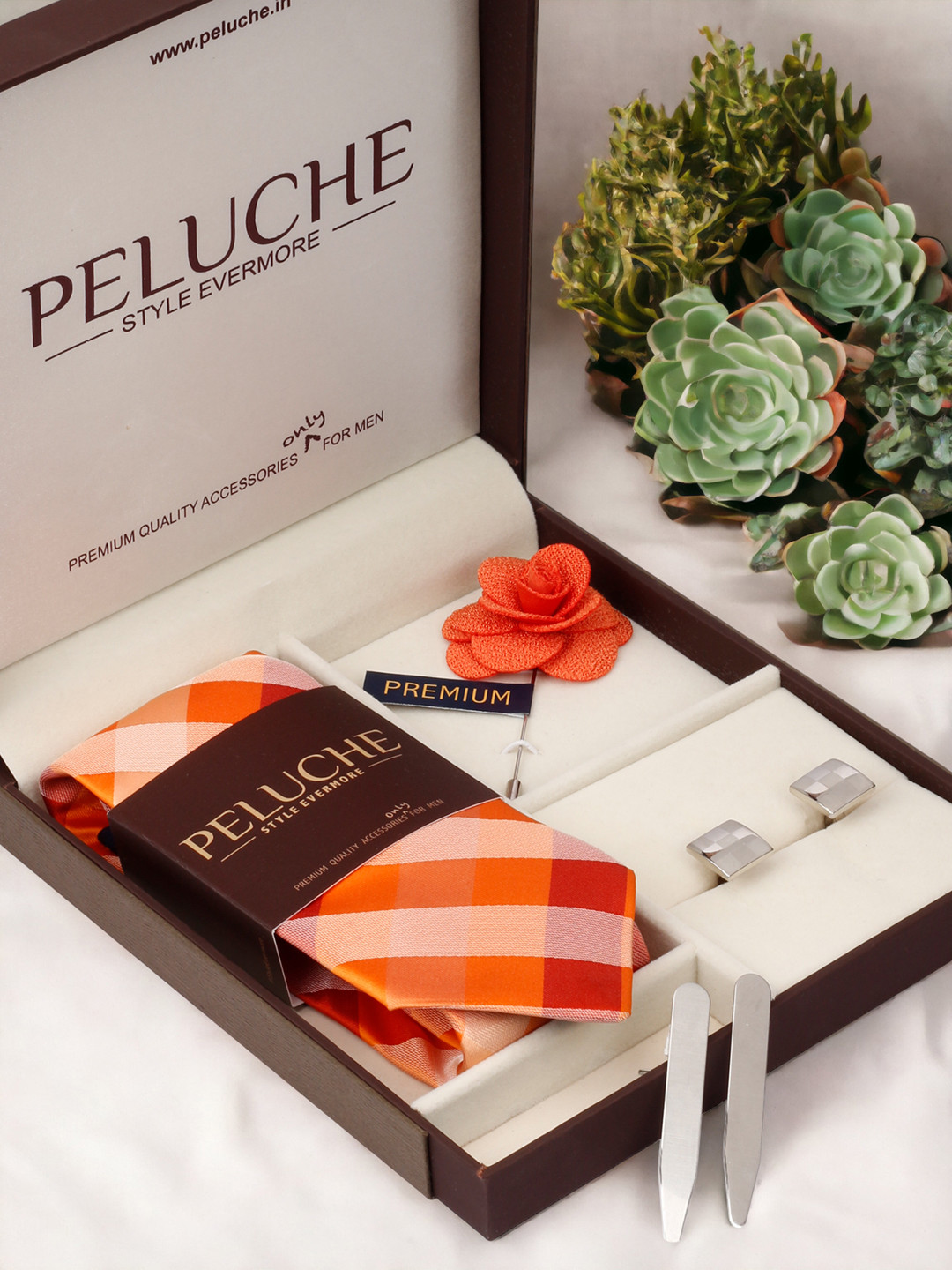 PELUCHE Men Orange Accessory Gift Set