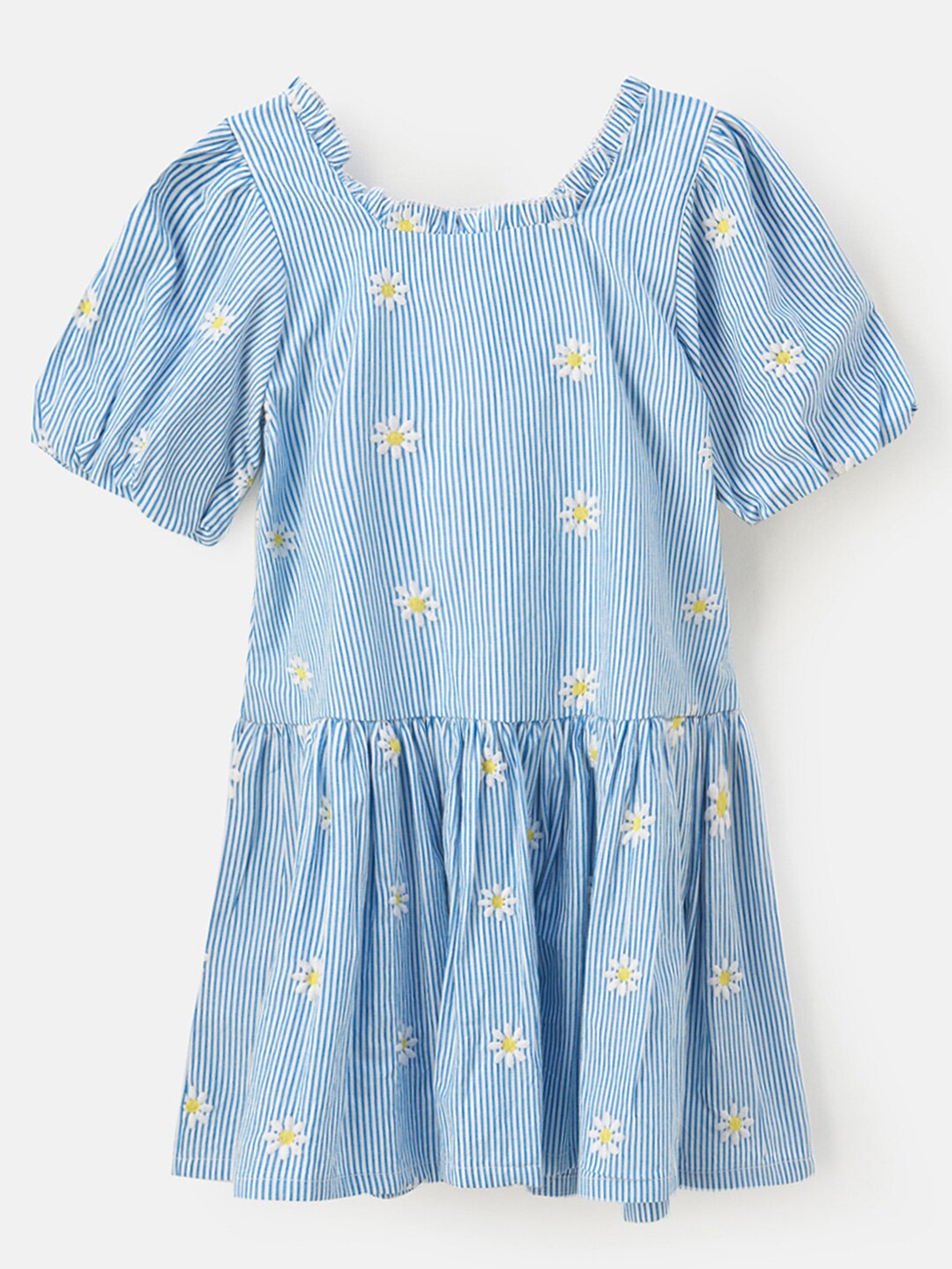 Angel and rocket blue floral shop dress