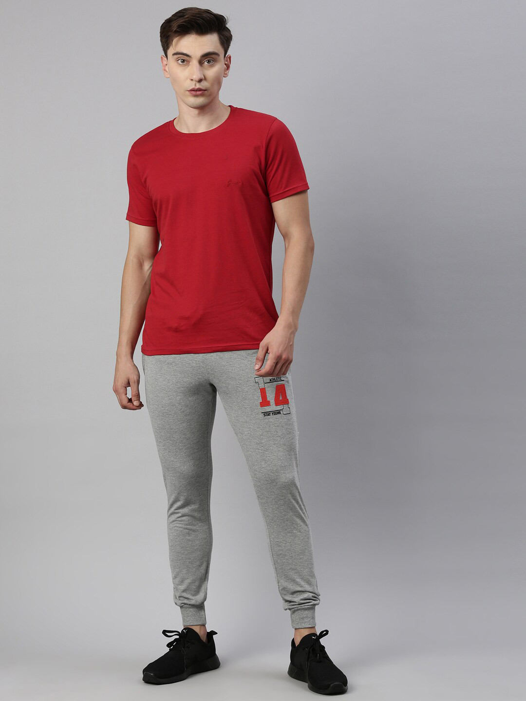 Joven Men Red T-Shirt and Joggers Cotton Co-ords Set