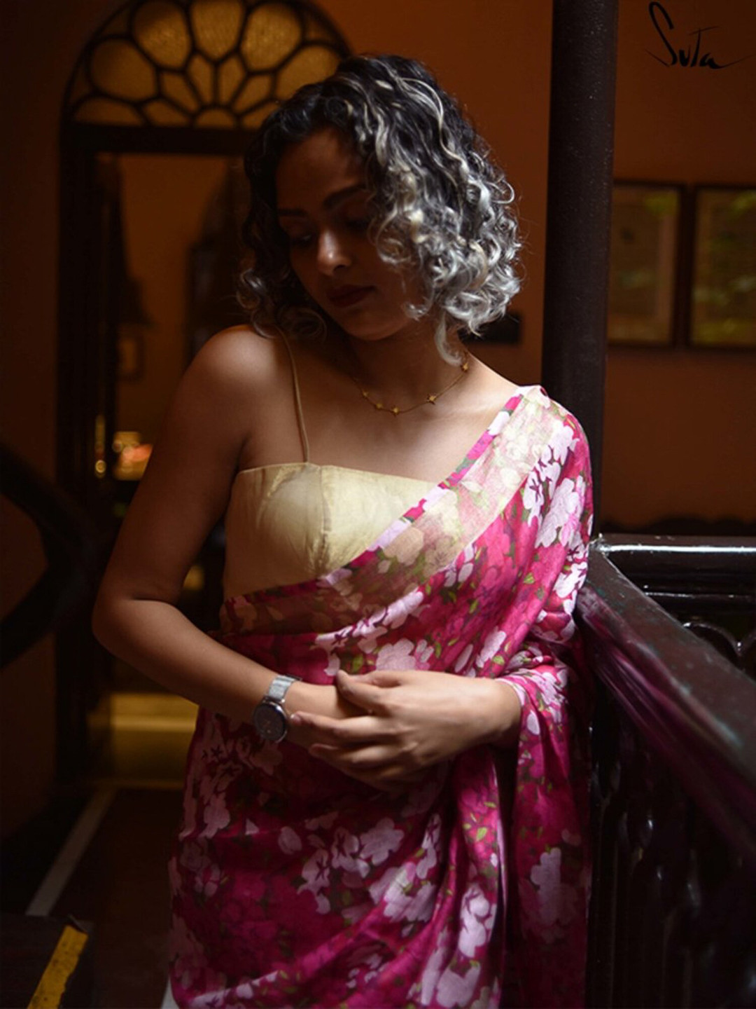 Suta Women Off White Solid Saree Blouse