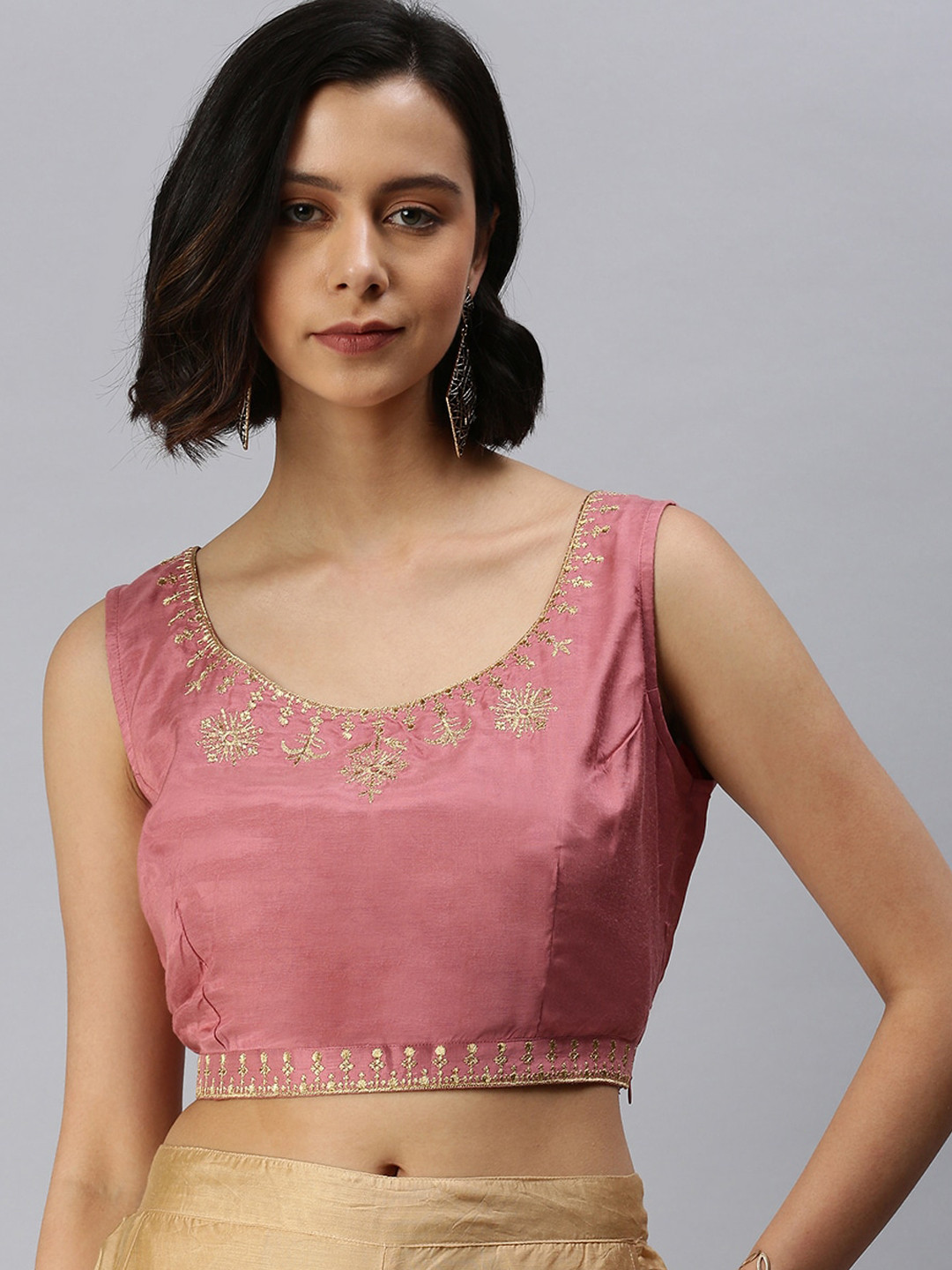 De Moza Rose Embroidered Saree Blouse