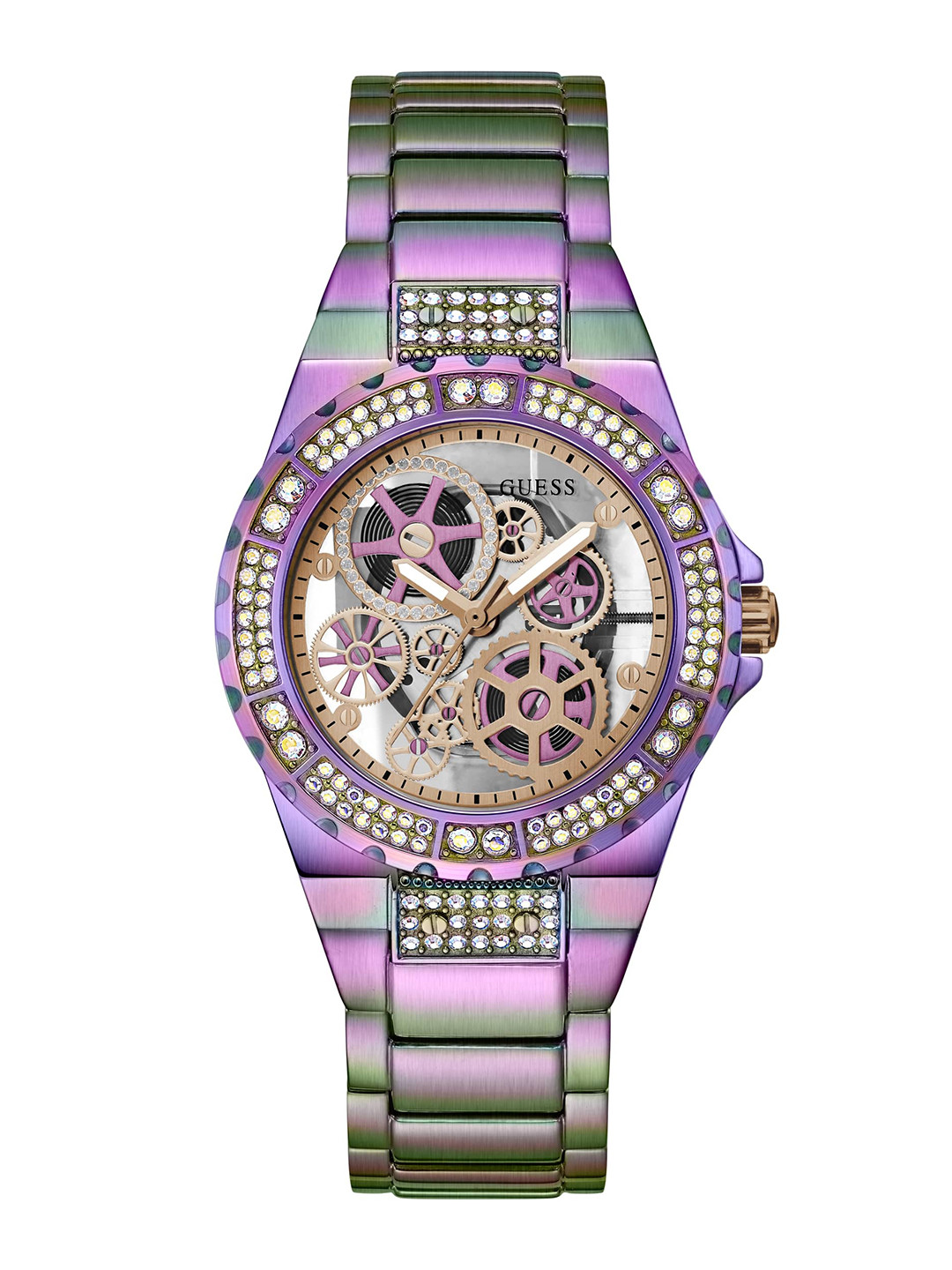 GUESS Women Skeleton Dial Bracelet Style Straps Analogue Watch GW0302L3