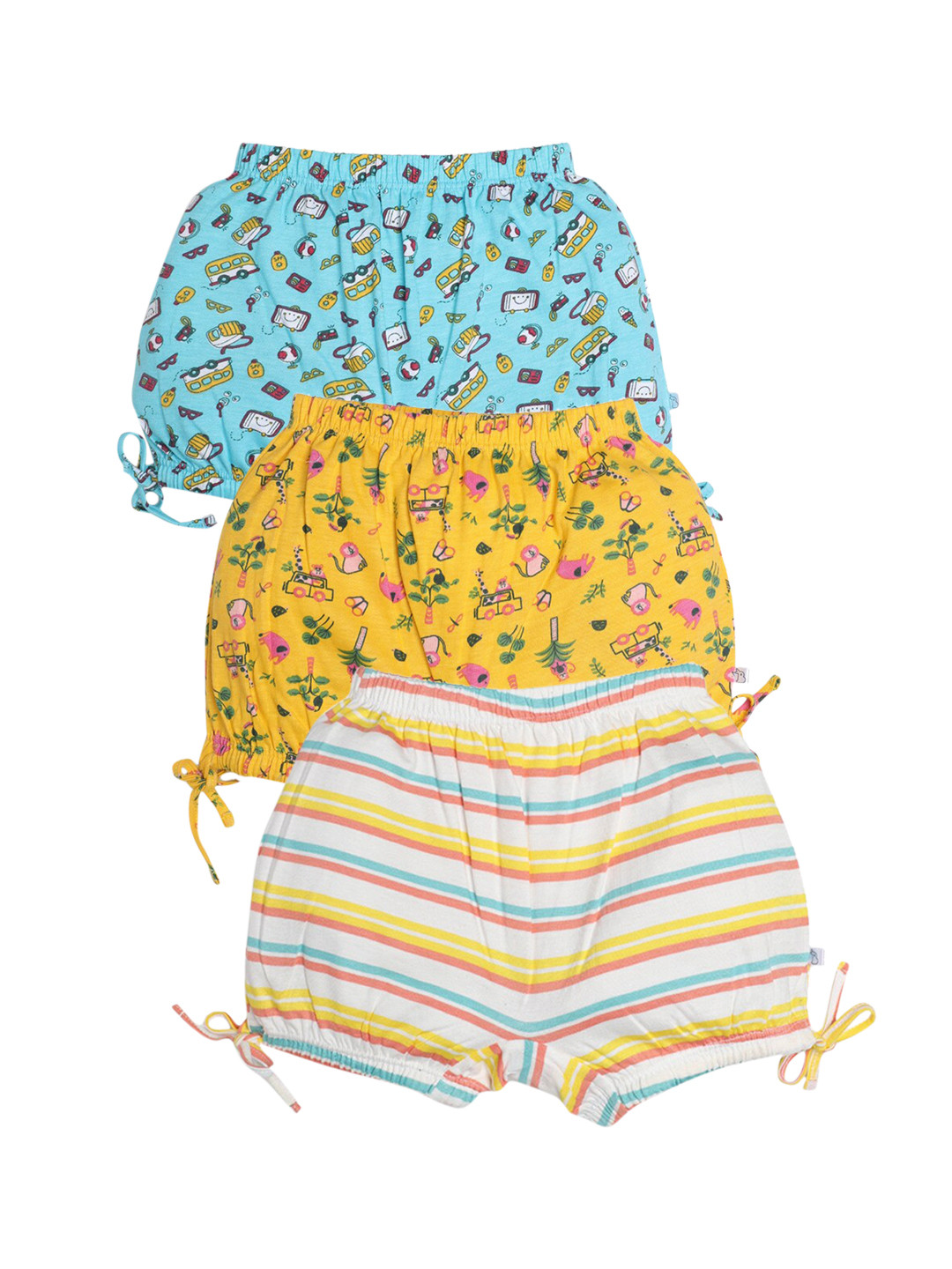 SuperBottoms Kids Pack of 3 Assorted Sustainable Basic Briefs Und-F-BL-TT-4_6-3PACK-Travel tales