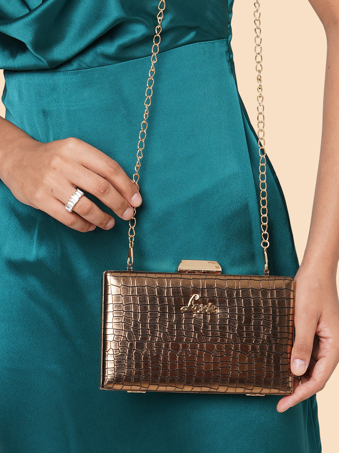 Lavie Tinkle Copper-Toned Framed Clutch