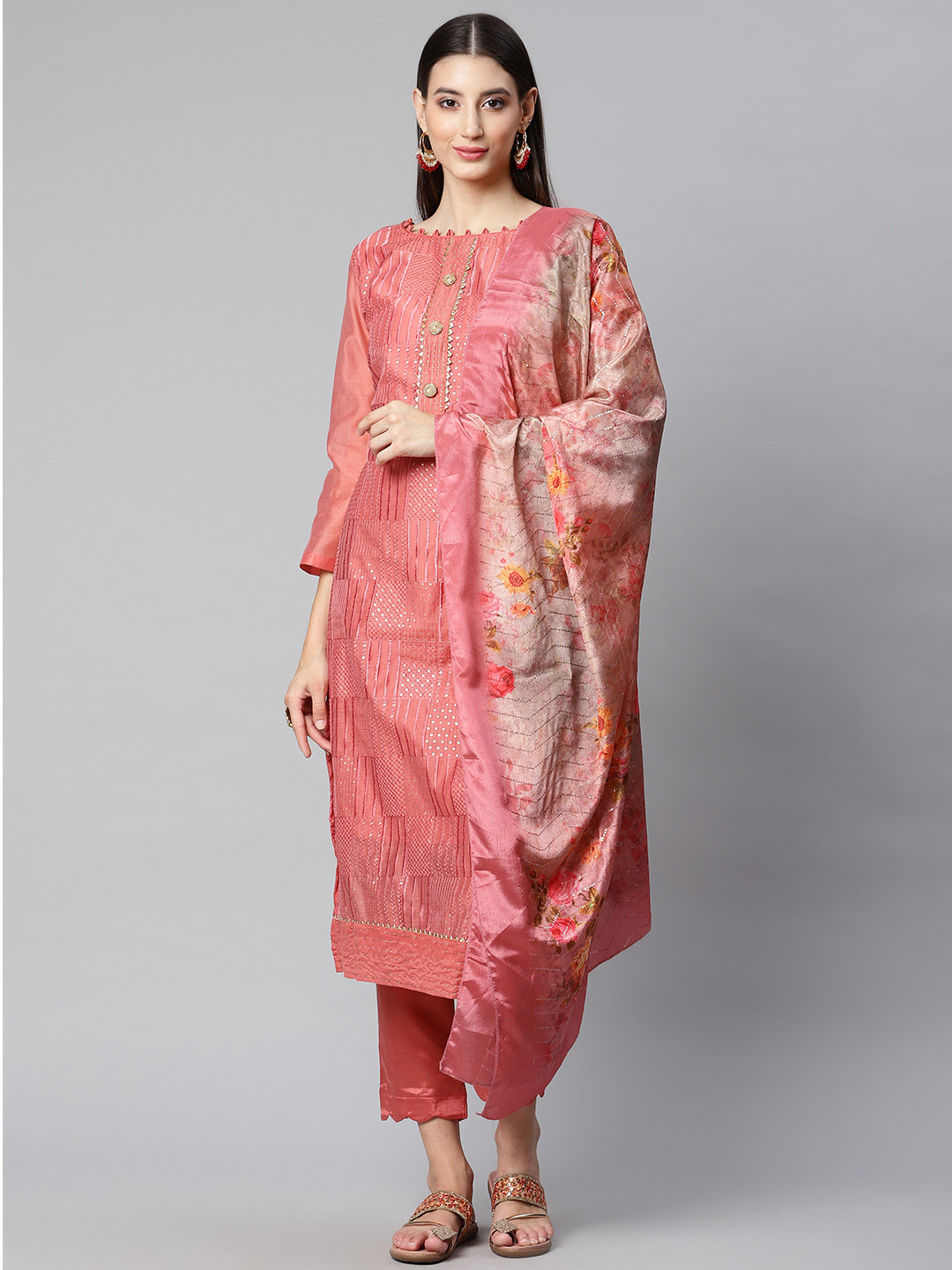 RAJGRANTH Coral Embroidered Unstitched Dress Material