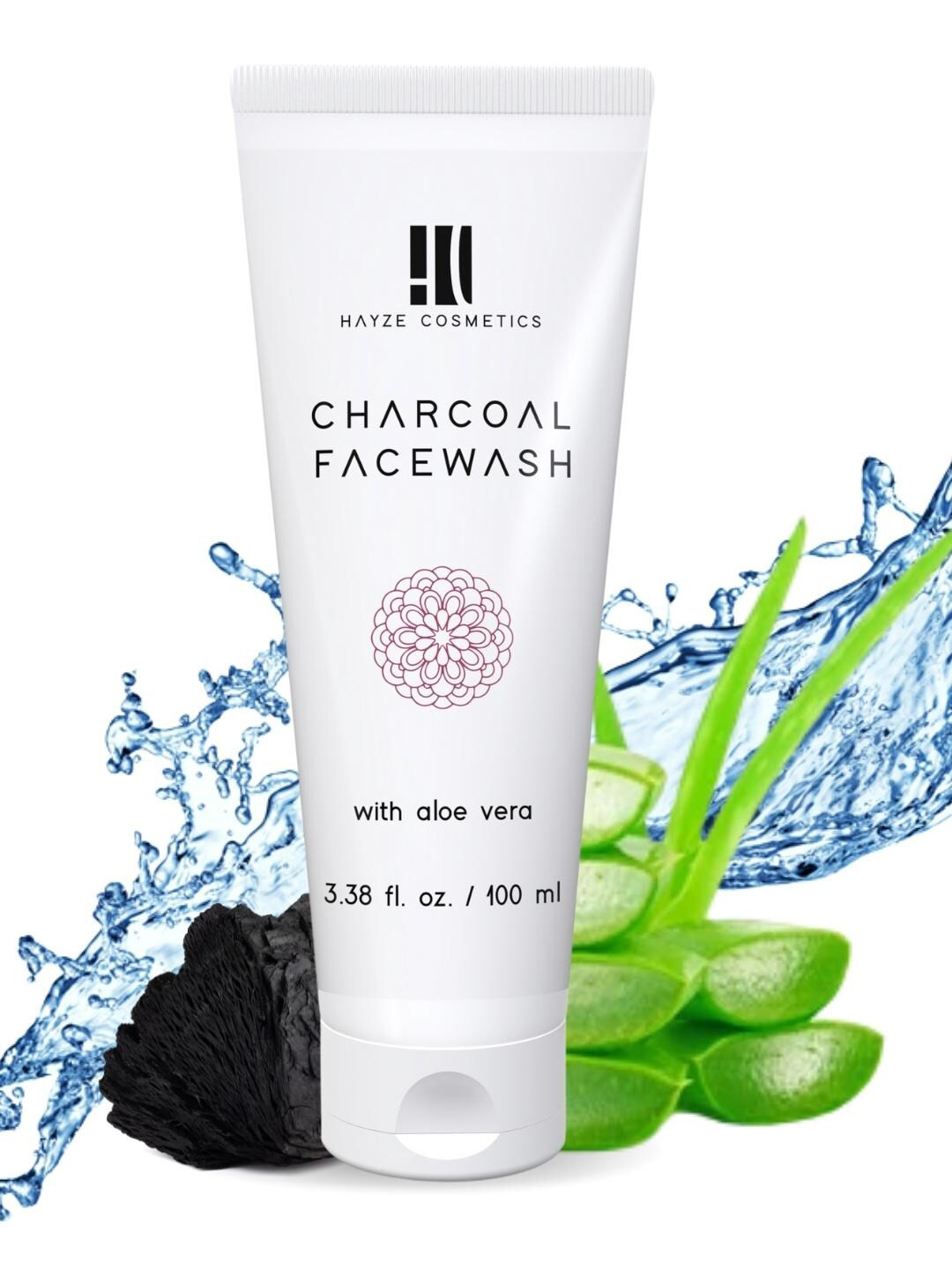 HAYZE COSMETICS Activated Charcoal Face Wash with Aloe Vera - 100 ml