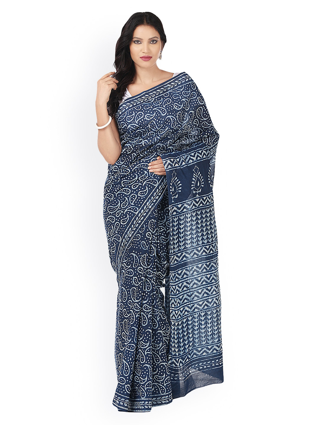Indigo saree myntra Clearance