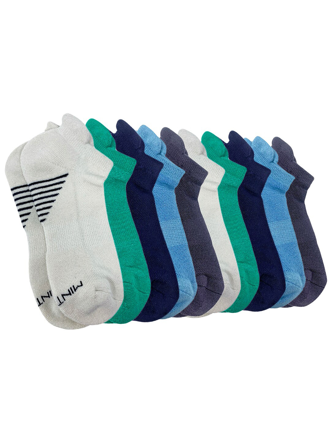 Mint & Oak Men Multicolored Pack Of 10 Patterned Bamboo Socks