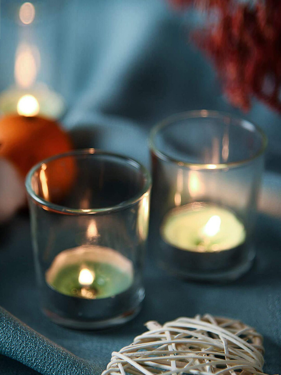 StyleMyWay Transparent Handcrafted Glass Candle Holders