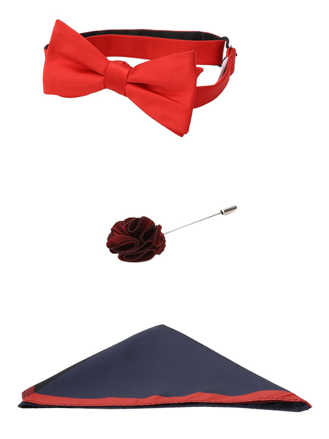 Louis Philippe Men Red Bow Tie Accessory Gift Set