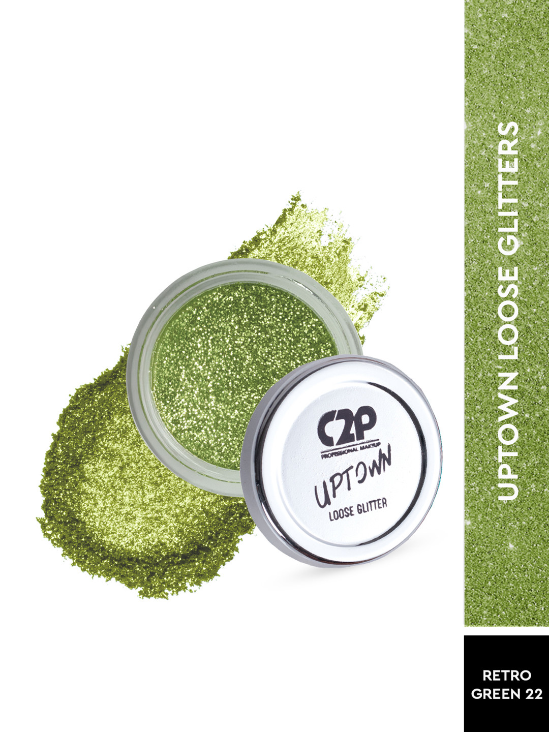 C2P PROFESSIONAL MAKEUP Uptown Loose Glitters Eyeshadow - Retro Green 22