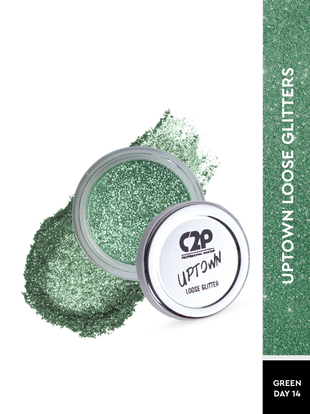 C2P PROFESSIONAL MAKEUP Uptown Loose Glitters Eyeshadow - Green Day 14