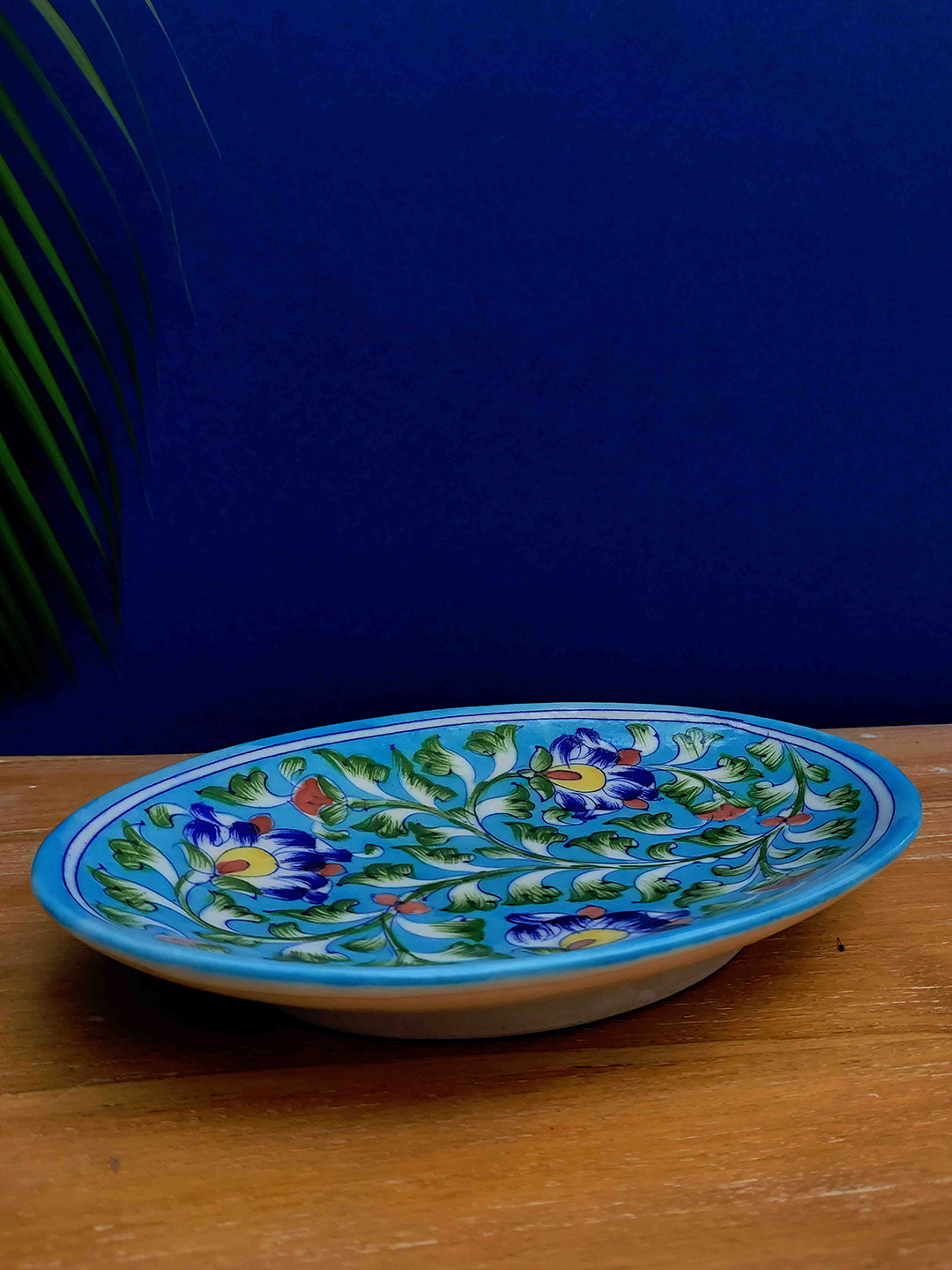 Folkstorys Blue Printed Pottery Tray