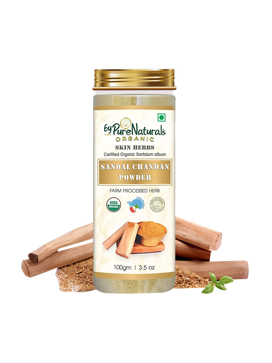 byPureNaturals Organic Skin Herbs Sandal Chandan Powder - 100 g