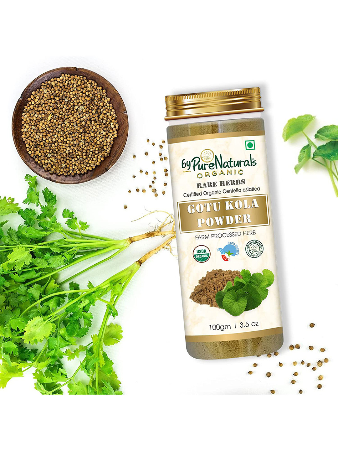 byPureNaturals Organic Rare Herbs Gotu Kola Powder - 100 g