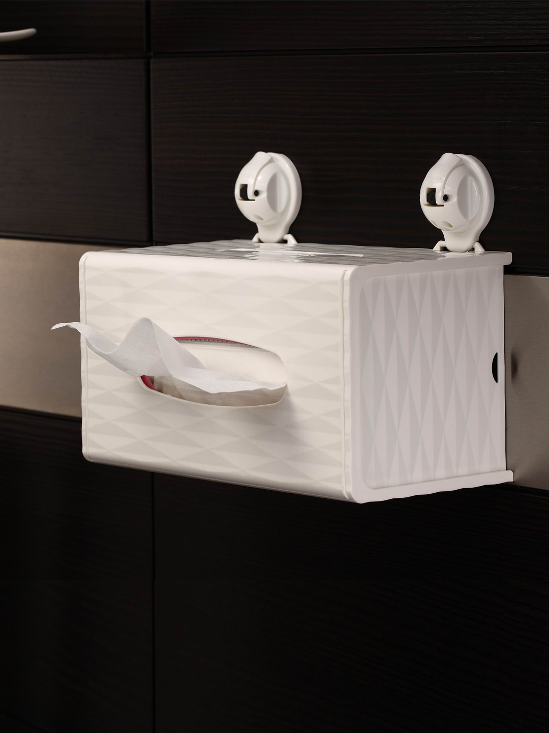 FECA White Tissue Box with Suction Holders