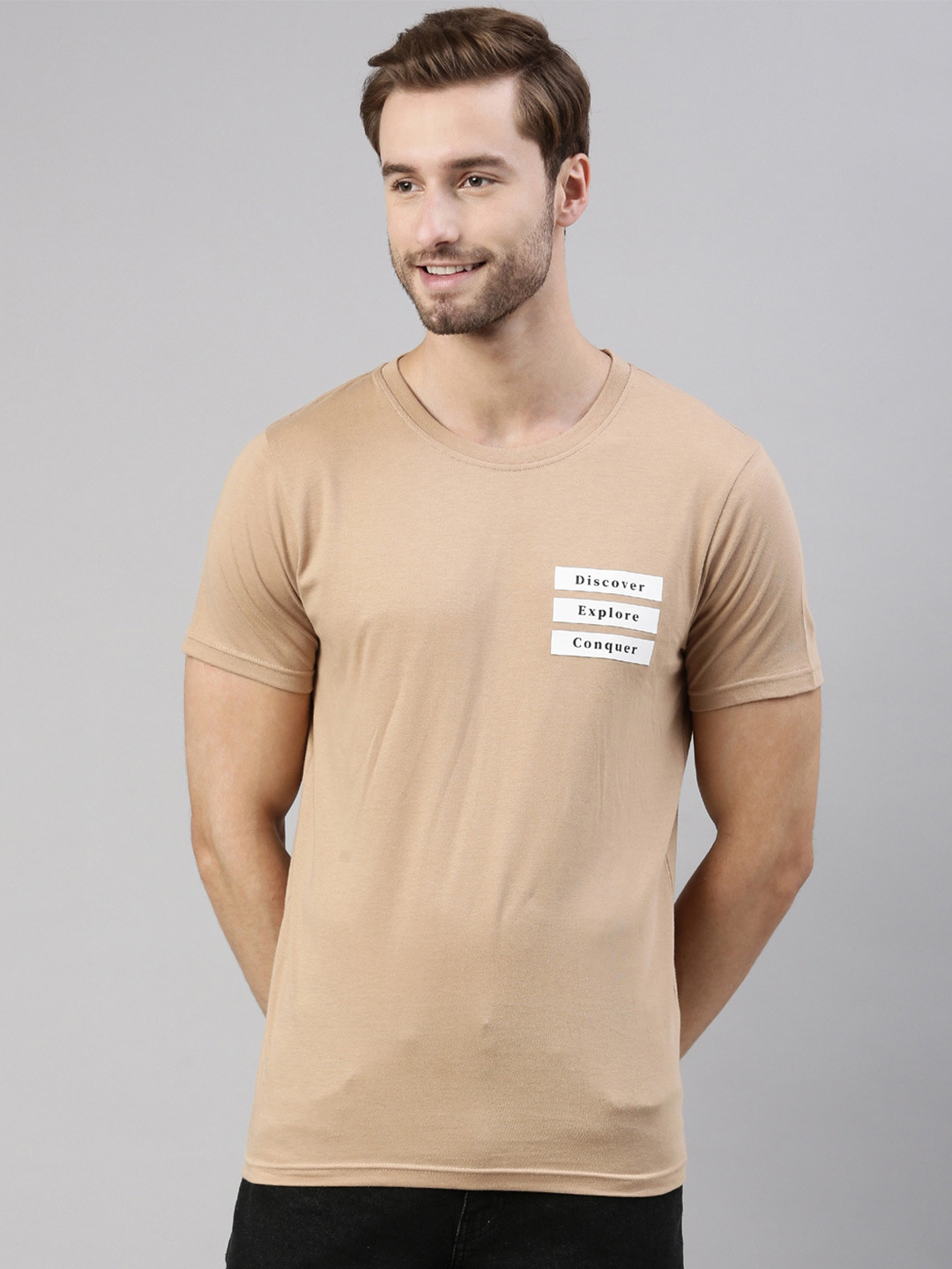 Joven Men Brown T-shirt