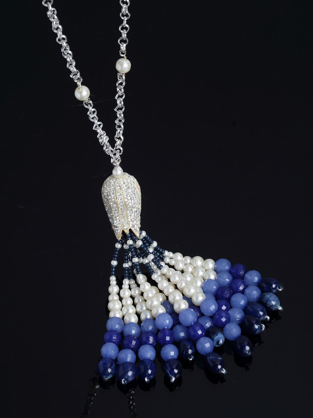 DUGRISTYLE Gold-Toned & Blue Copper Gold-Plated Handcrafted Necklace