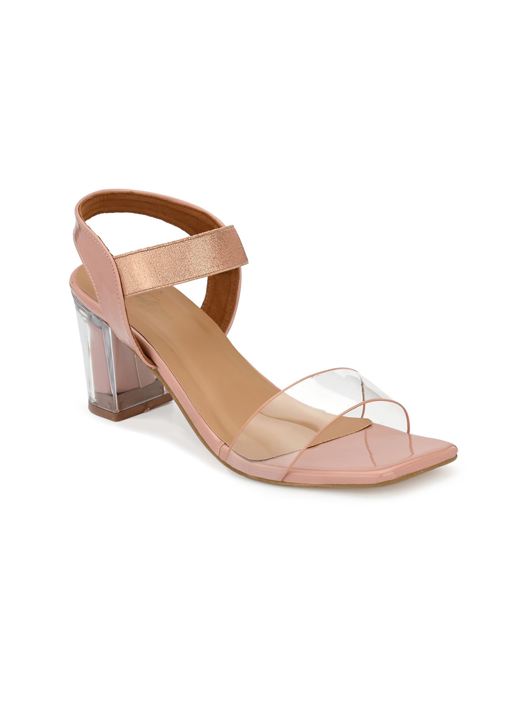 Delize Pink Party Block Sandals with Buckles