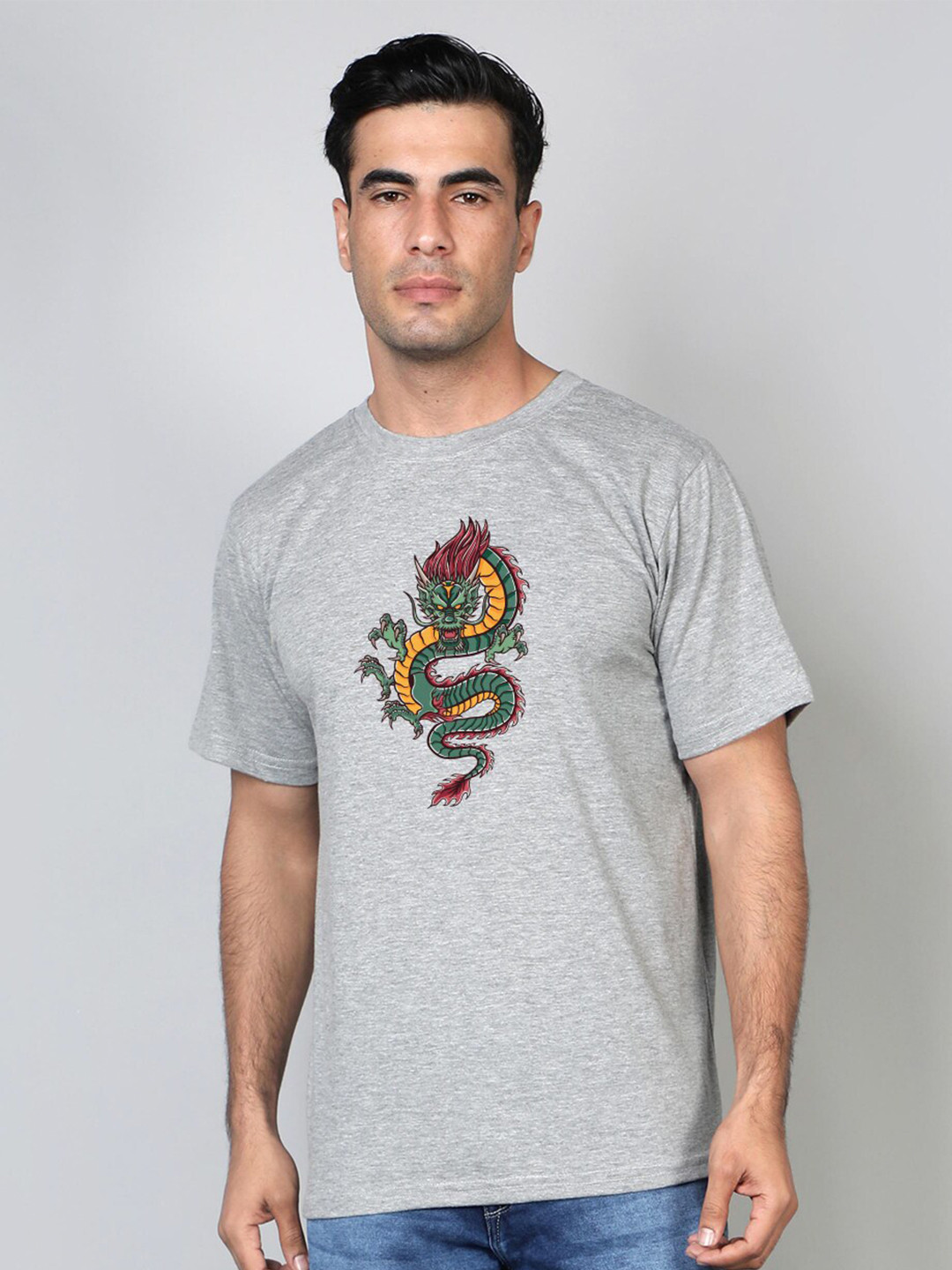FFLIRTYGO Angry Dragon Extra Typography Cotton Round Neck Short Sleeves T-shirt