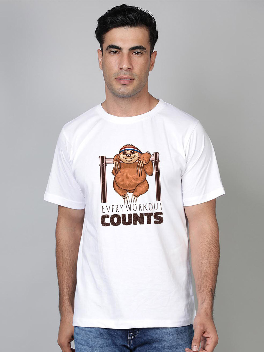 FFLIRTYGO Men White Monochrome T-shirt