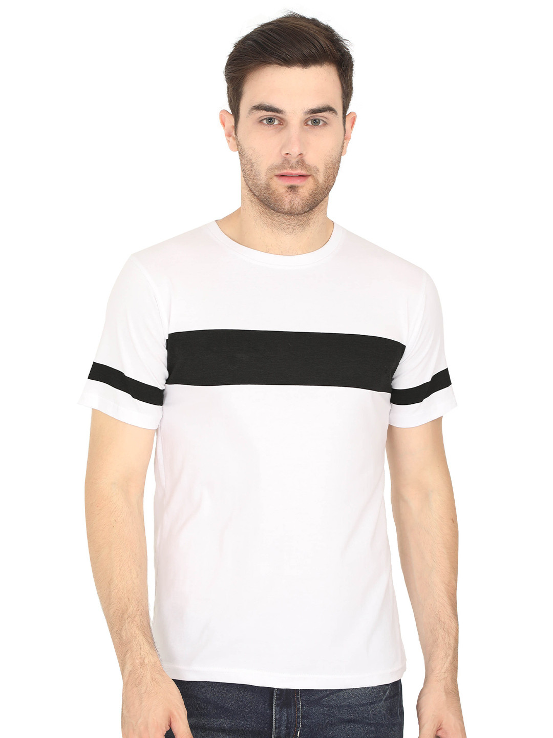 Fleximaa Men White Applique T-shirt